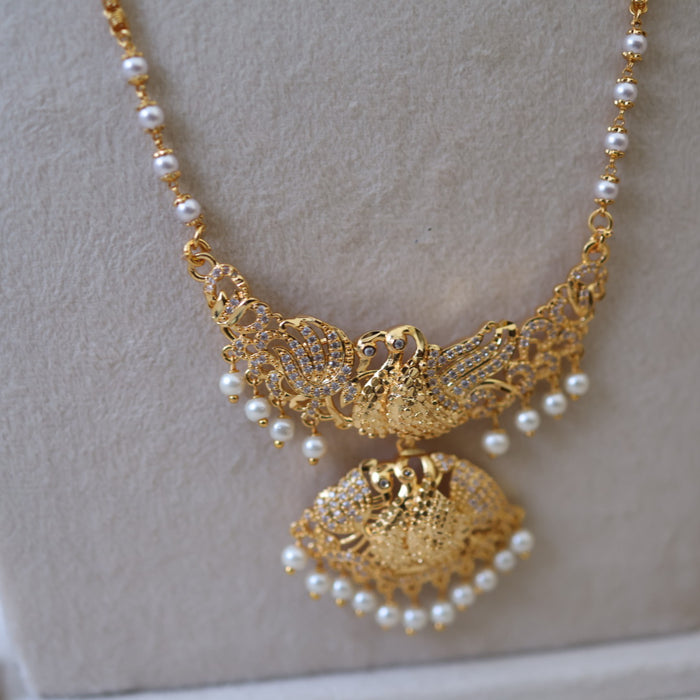 Heritage gold plated gold padakam necklace set with earrings HPS2006