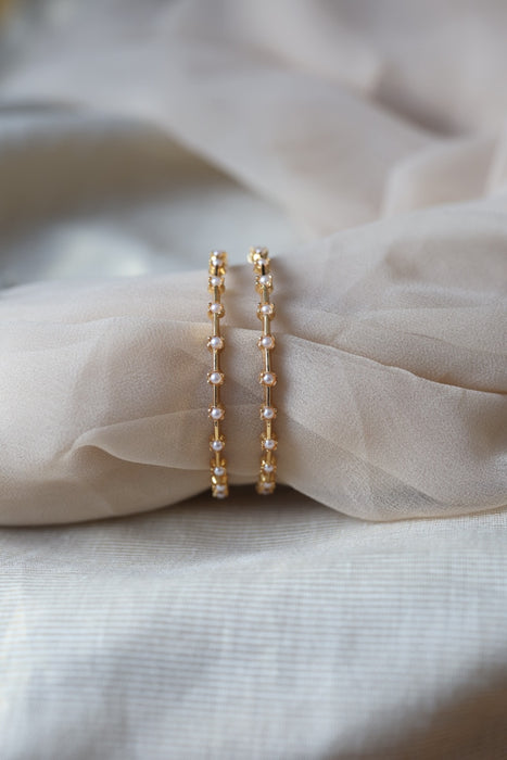 Heritage gold plated pearl bangle HB6889
