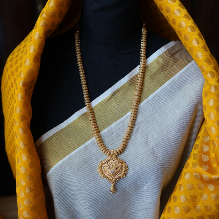 Heritage gold plated long necklace with earrings HL2535