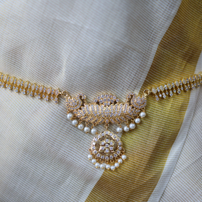 Heritage gold plated white stone waistchain HW1002