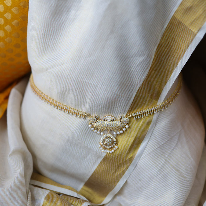 Heritage gold plated white stone waistchain HW1002