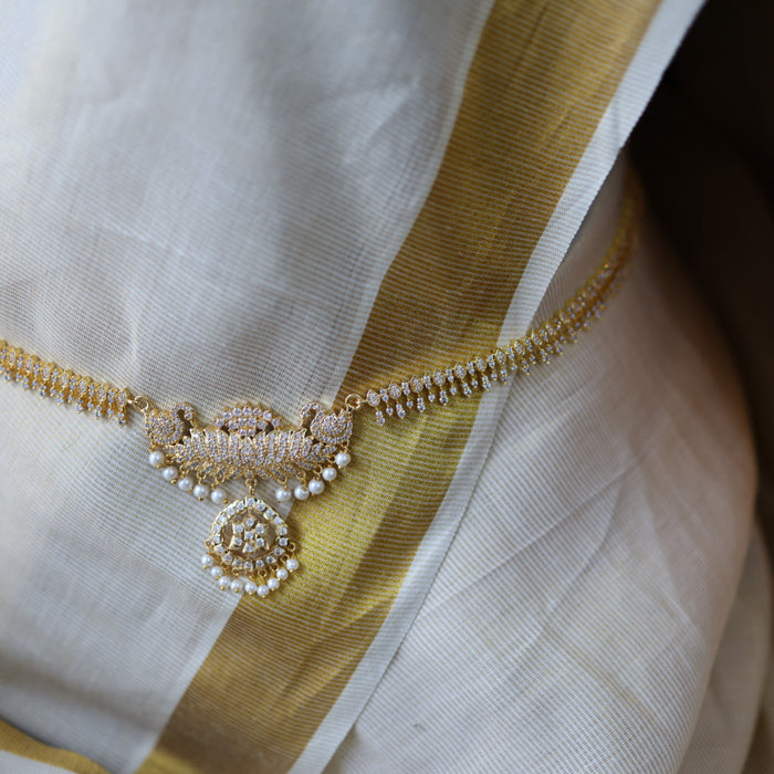 Heritage gold plated white stone waistchain HW1002