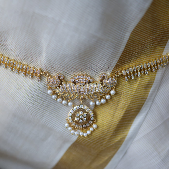 Heritage gold plated white stone waistchain HW1002