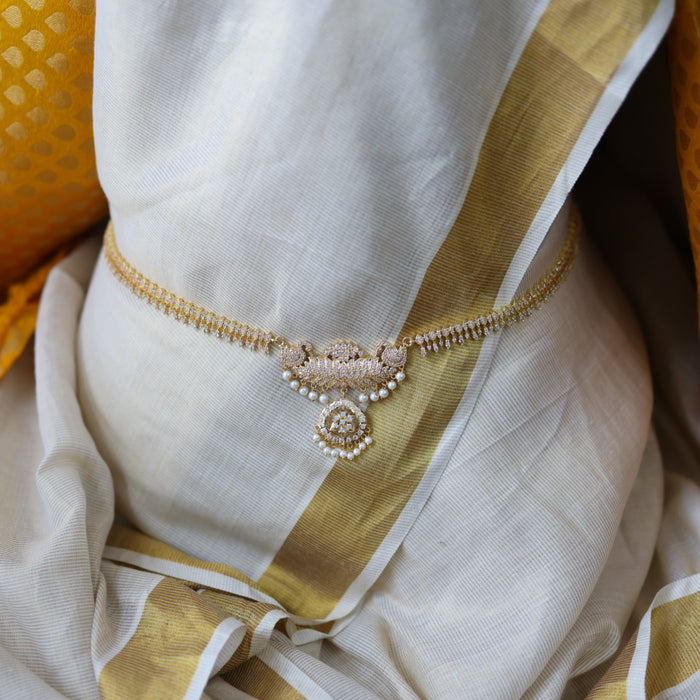 Heritage gold plated white stone waistchain HW1002