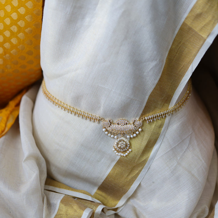 Heritage gold plated white stone waistchain HW1002