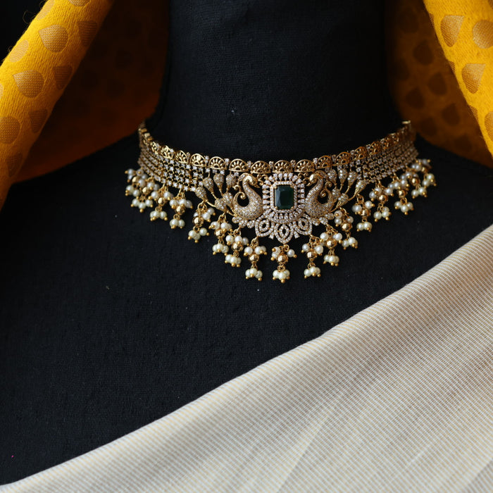 Antique pearl choker necklace and earrings CCB17889