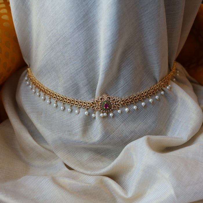 Heritage gold multi stone traditional waistchain HW3422