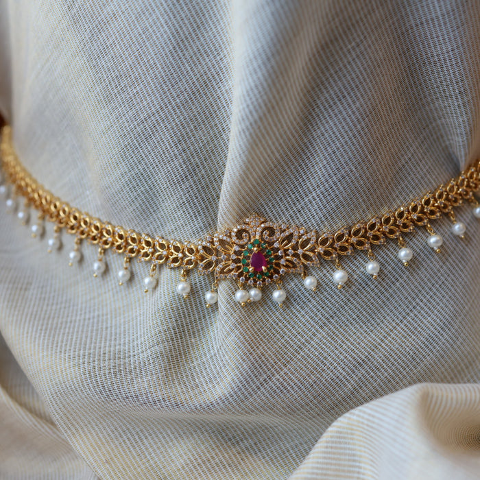Heritage gold multi stone traditional waistchain HW3422