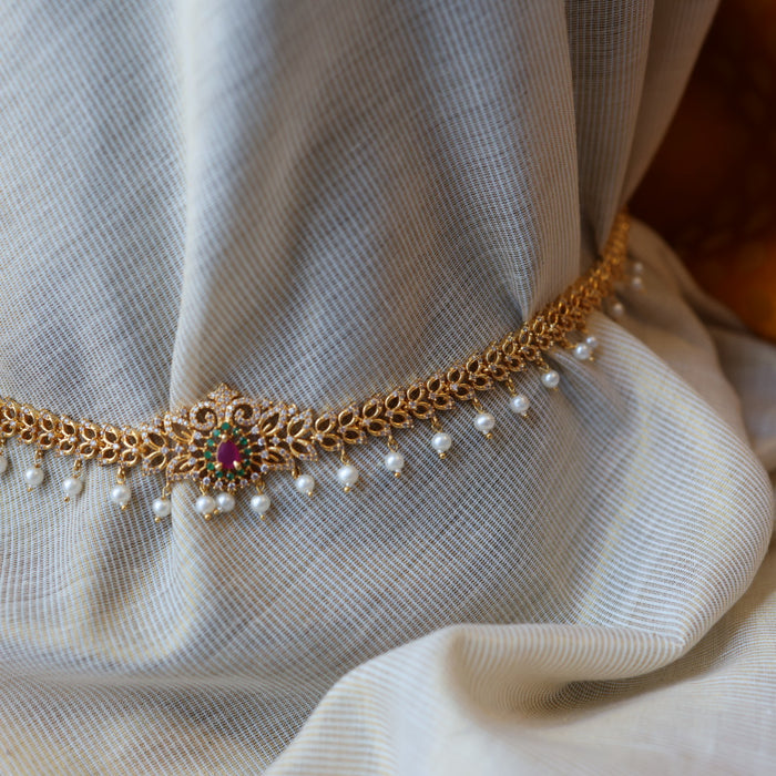 Heritage gold multi stone traditional waistchain HW3422
