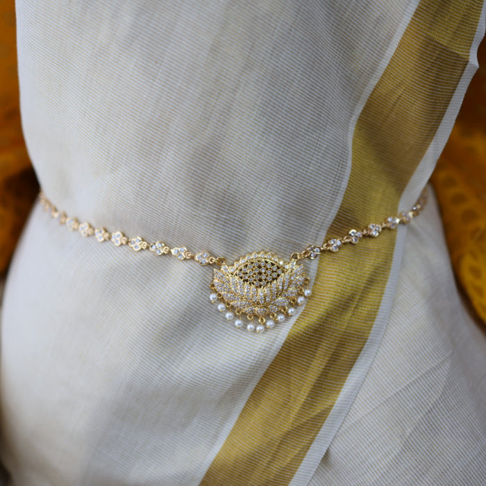 Heritage gold plated white stone waistchain HW18637