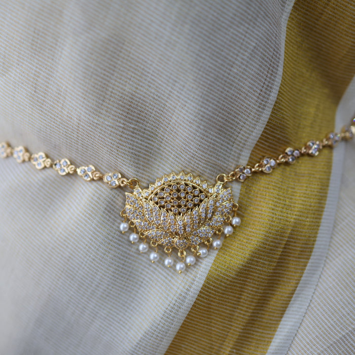 Heritage gold plated white stone waistchain HW18637