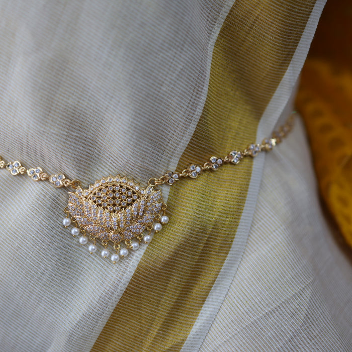 Heritage gold plated white stone waistchain HW18637