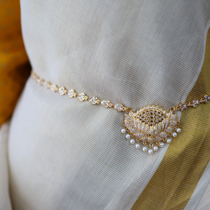 Heritage gold plated white stone waistchain HW18637