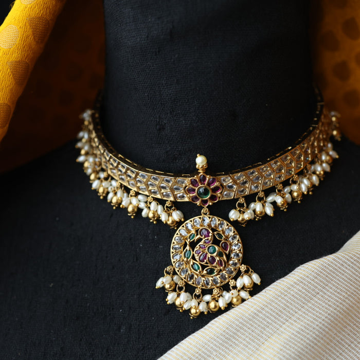 Antique pearl choker necklace and earrings CCB20976