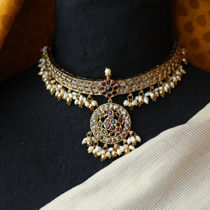 Antique pearl choker necklace and earrings CCB20976