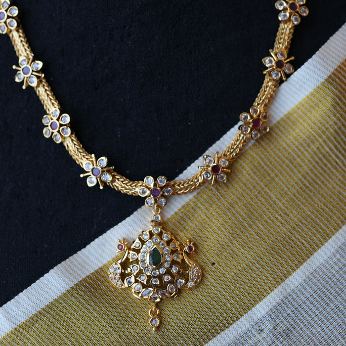 Heritage gold plated short necklace earrings H4331