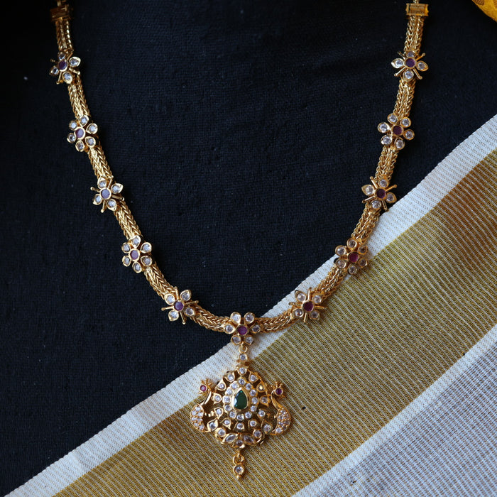 Heritage gold plated short necklace earrings H4331