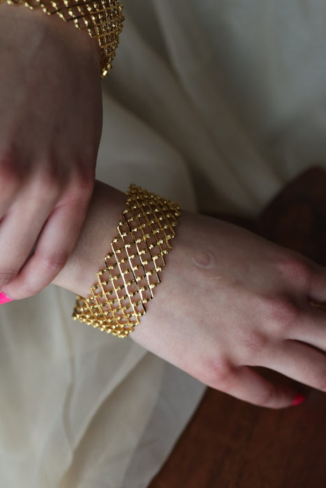 Heritage gold plated white stone bangle HB5677 ( 1 bangle)