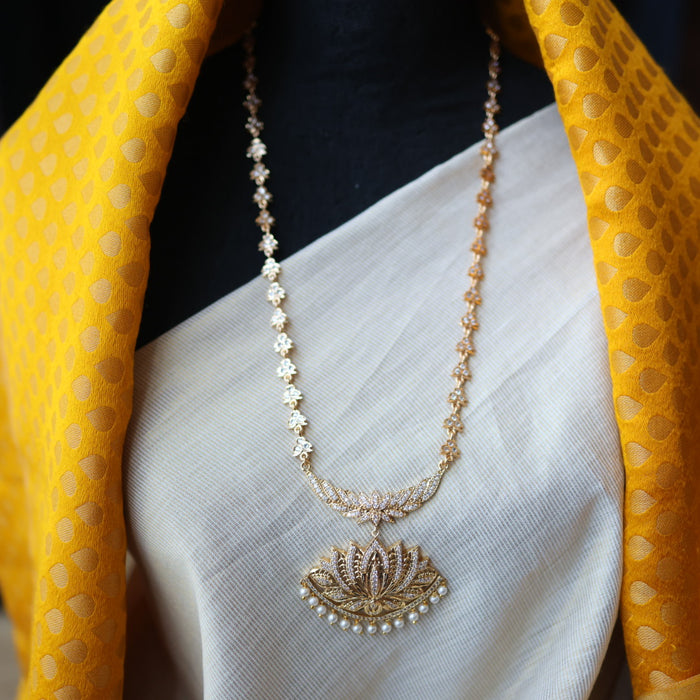 Heritage gold plated padakam long necklace set HP11165