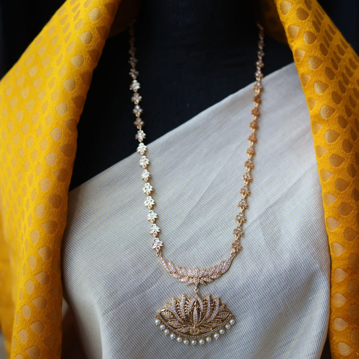 Heritage gold plated padakam long necklace set HP11165