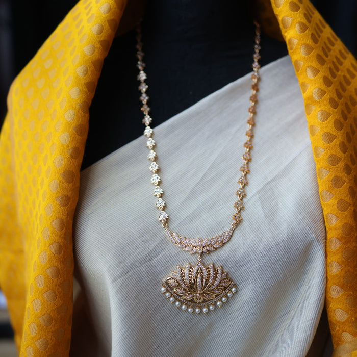 Heritage gold plated padakam long necklace set HP11165
