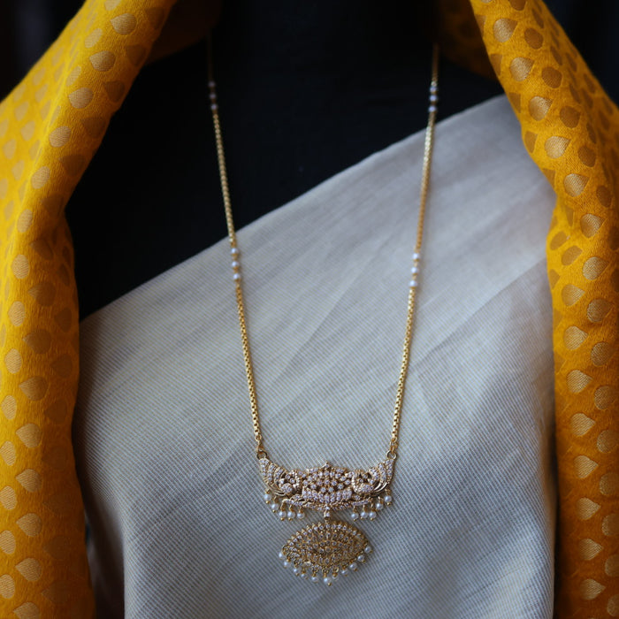 Heritage gold plated padakam long necklace HP515
