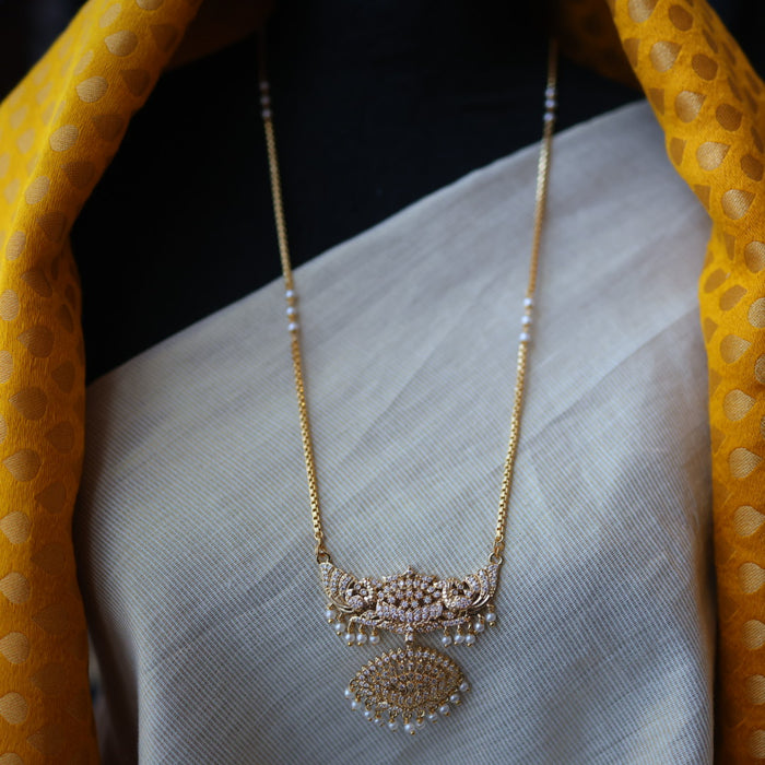Heritage gold plated padakam long necklace HP515