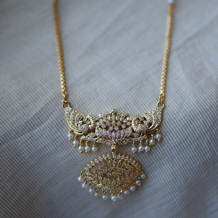 Heritage gold plated padakam long necklace HP515
