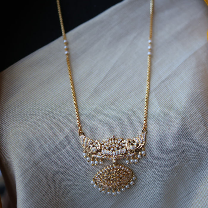 Heritage gold plated padakam long necklace HP515
