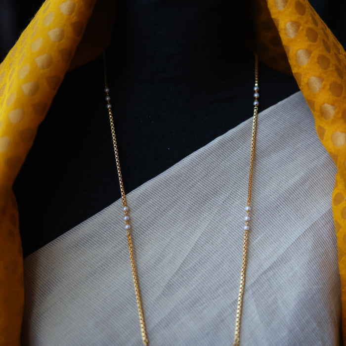 Heritage gold plated padakam long necklace HP515