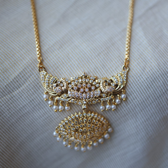 Heritage gold plated padakam long necklace HP515