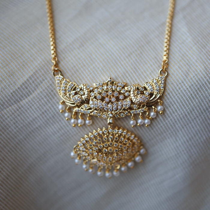 Heritage gold plated padakam long necklace HP515