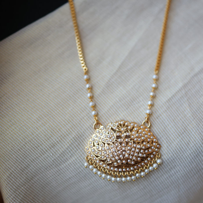 Heritage gold plated padakam long necklace HP515
