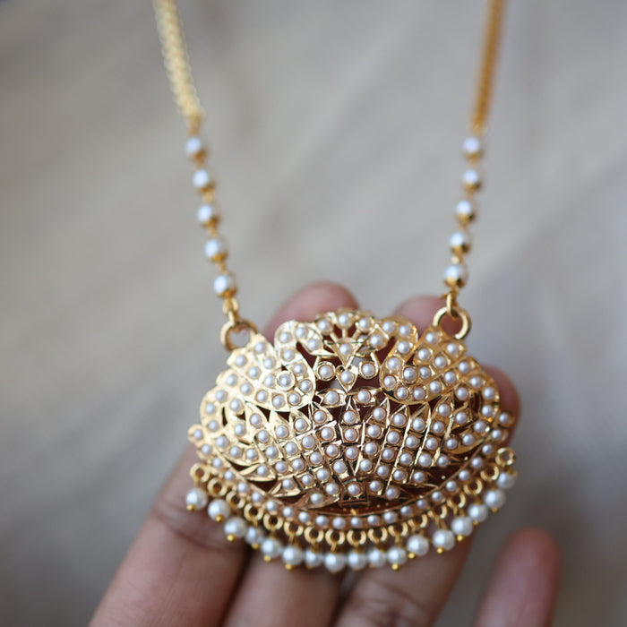 Heritage gold plated padakam long necklace HP515
