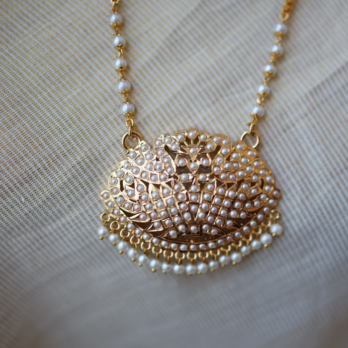 Heritage gold plated padakam long necklace HP515