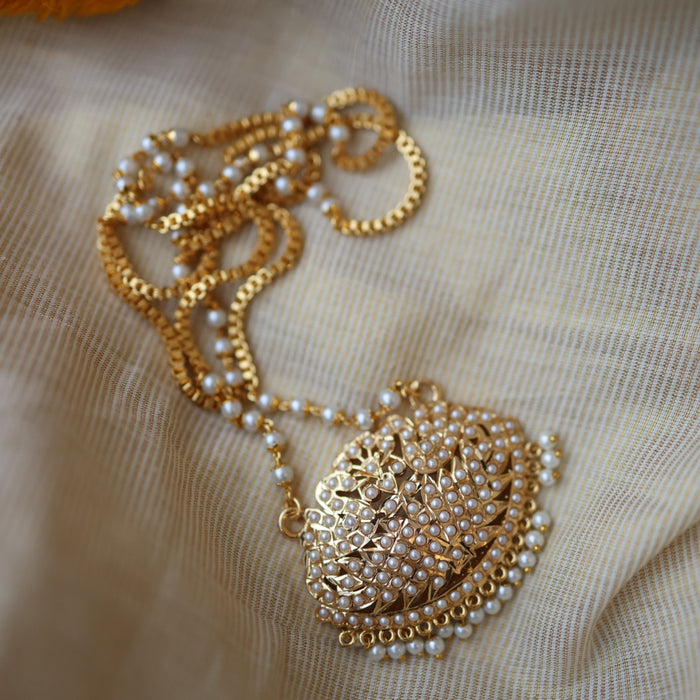 Heritage gold plated padakam long necklace HP515