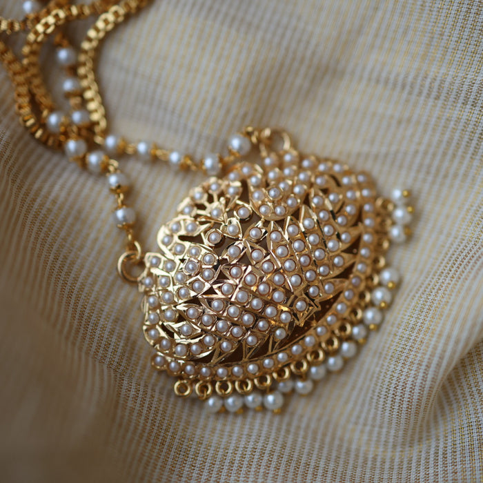 Heritage gold plated padakam long necklace HP515