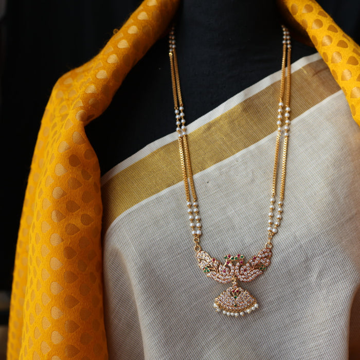 Heritage gold plated padakam long necklace HP278