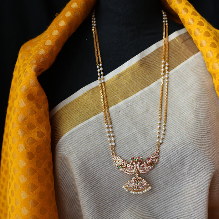 Heritage gold plated padakam long necklace HP278
