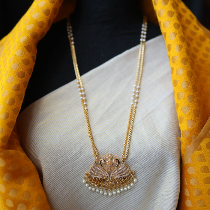 Heritage gold plated padakam long necklace HP51899