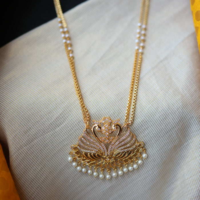 Heritage gold plated padakam long necklace HP51899