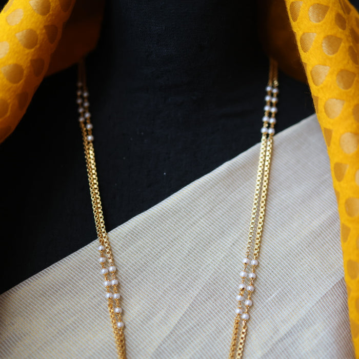 Heritage gold plated padakam long necklace HP51899