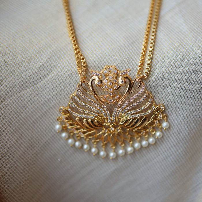 Heritage gold plated padakam long necklace HP51899