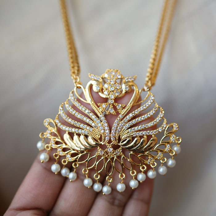Heritage gold plated padakam long necklace HP51899