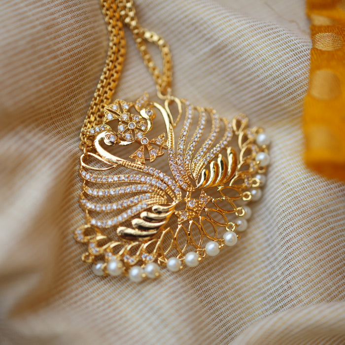 Heritage gold plated padakam long necklace HP51899