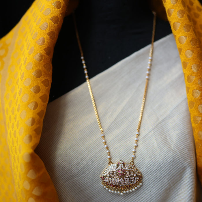 Heritage gold plated padakam long necklace HP51655
