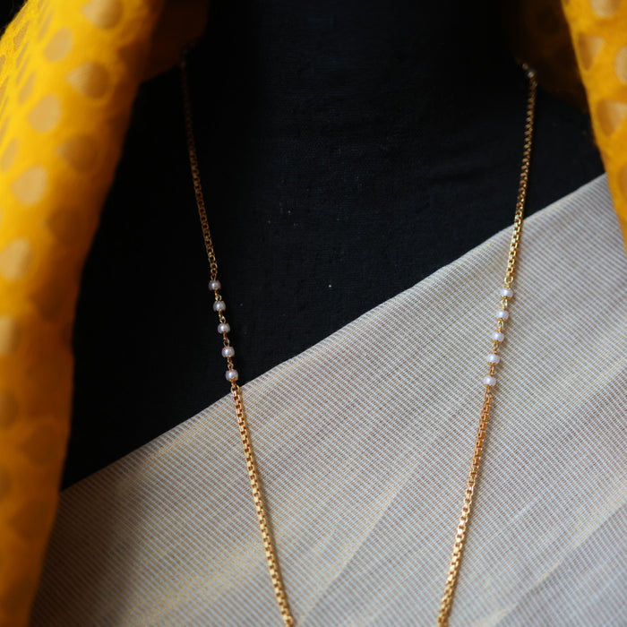 Heritage gold plated padakam long necklace HP51655