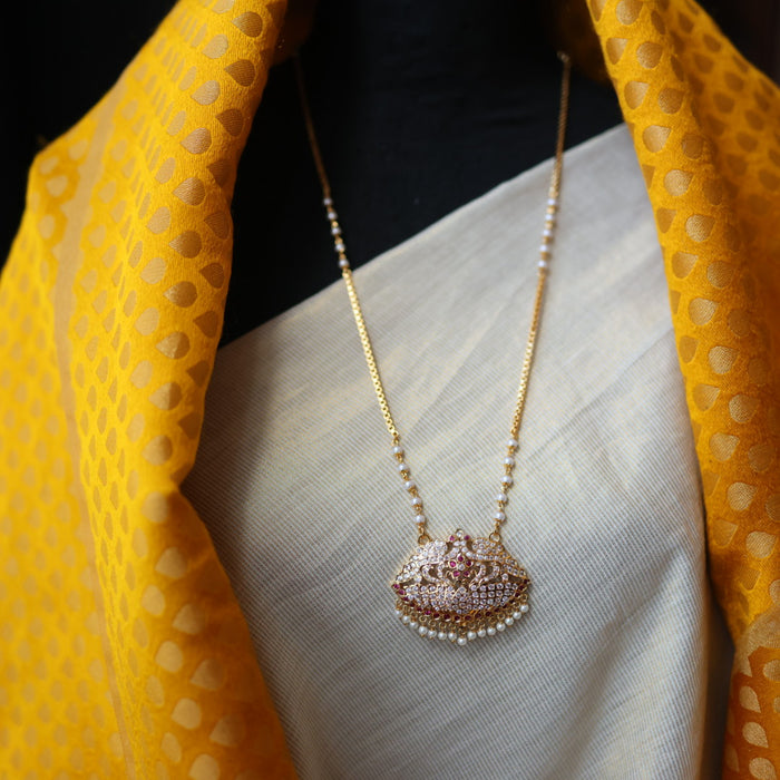 Heritage gold plated padakam long necklace HP51655