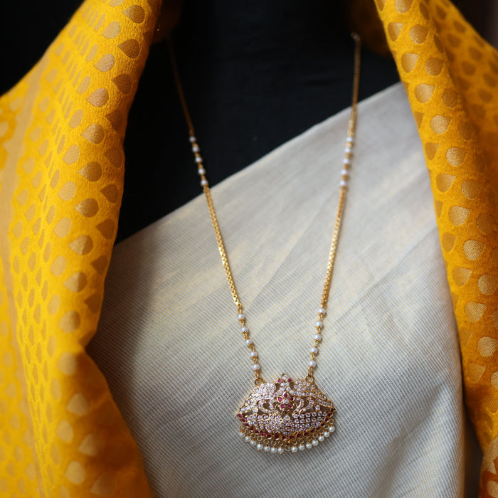 Heritage gold plated padakam long necklace HP51655