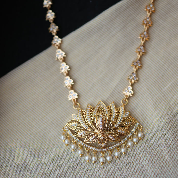 Heritage gold plated padakam short necklace HP54322
